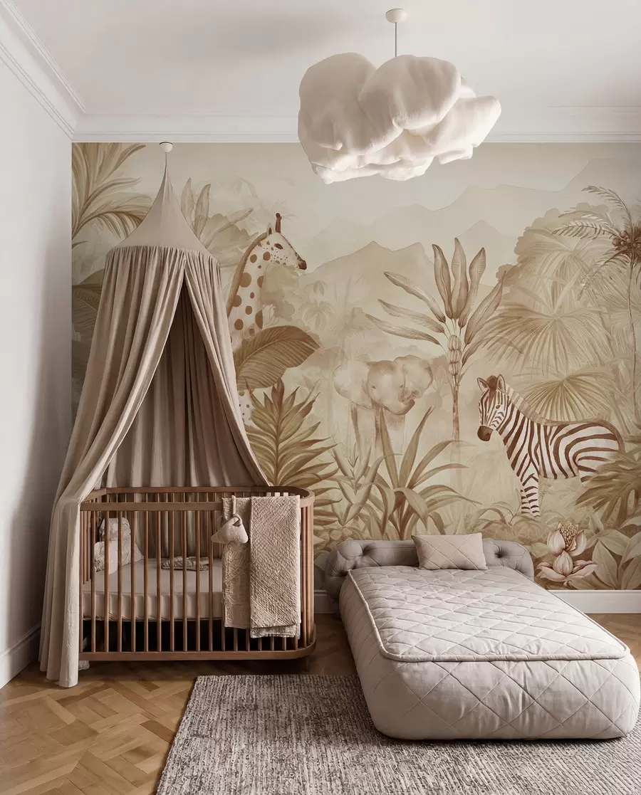 wall murals Sepia Safari Companions w00089v1
