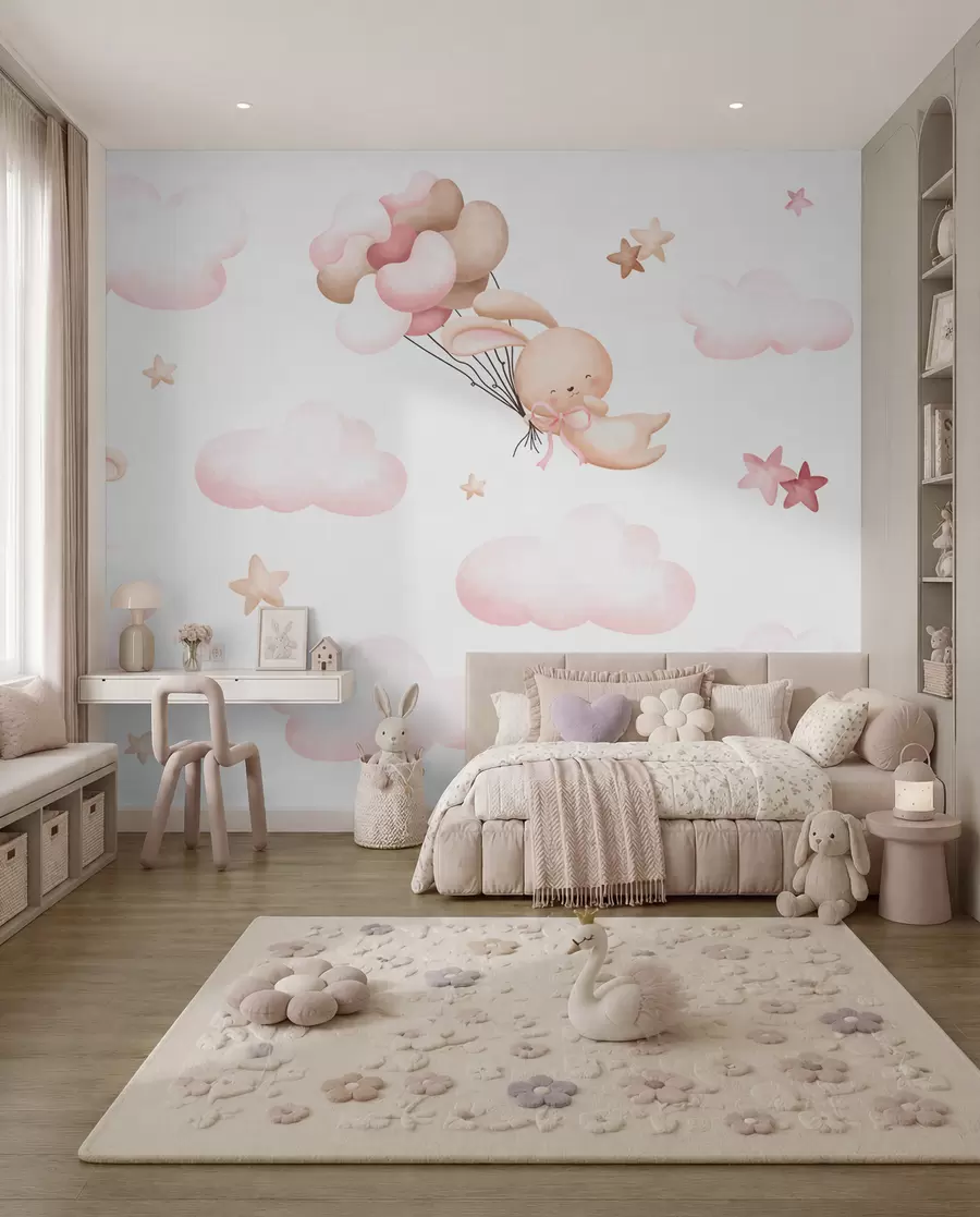wall murals Bunnies on a Balloon Trip II u95399d2