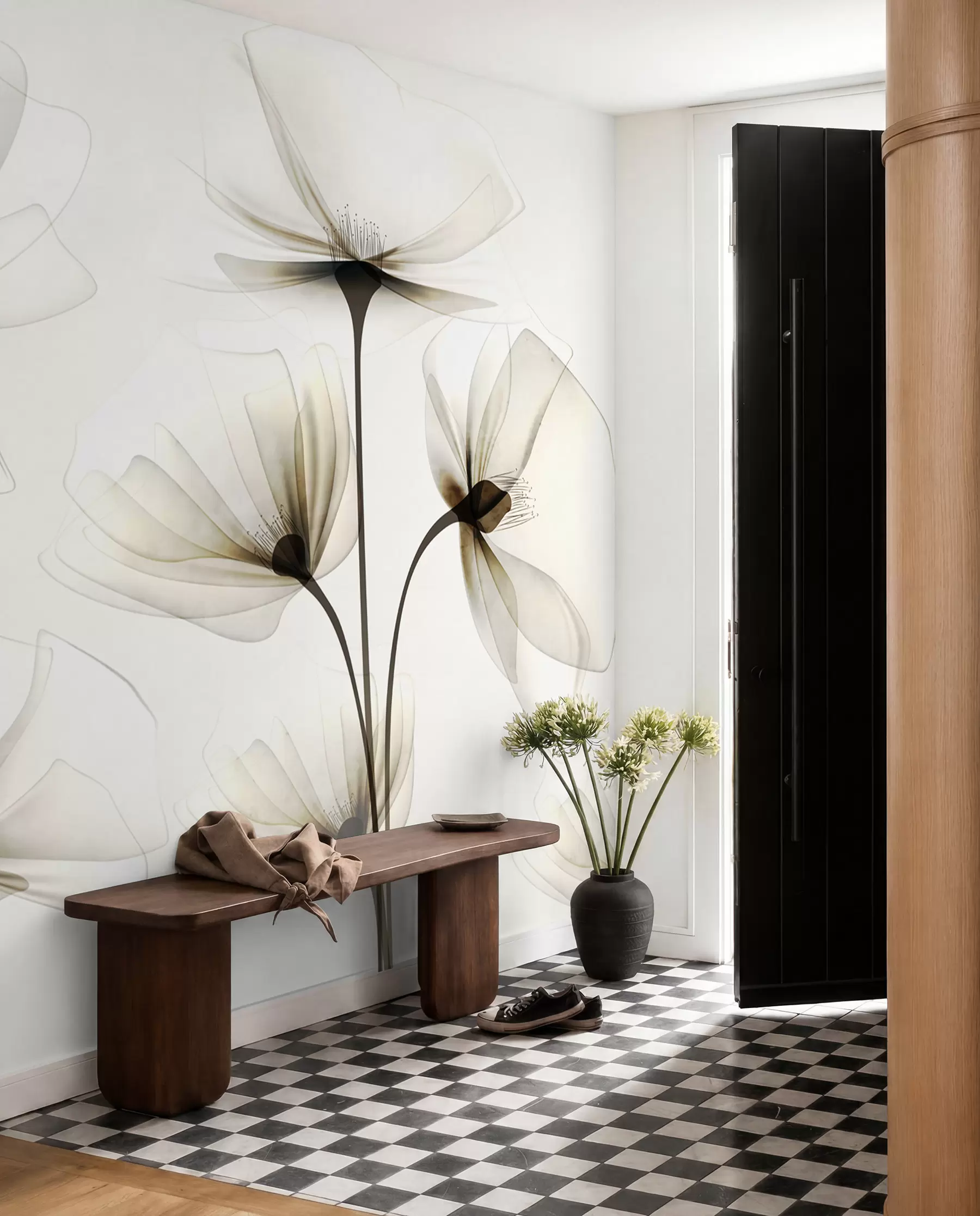 peintures murales Fleurs d’ombre et de lumière w00143