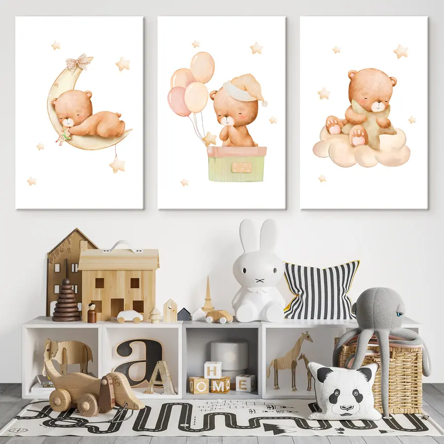 murales Ositos de peluche disfrutando de sus momentos de ensueño m00296