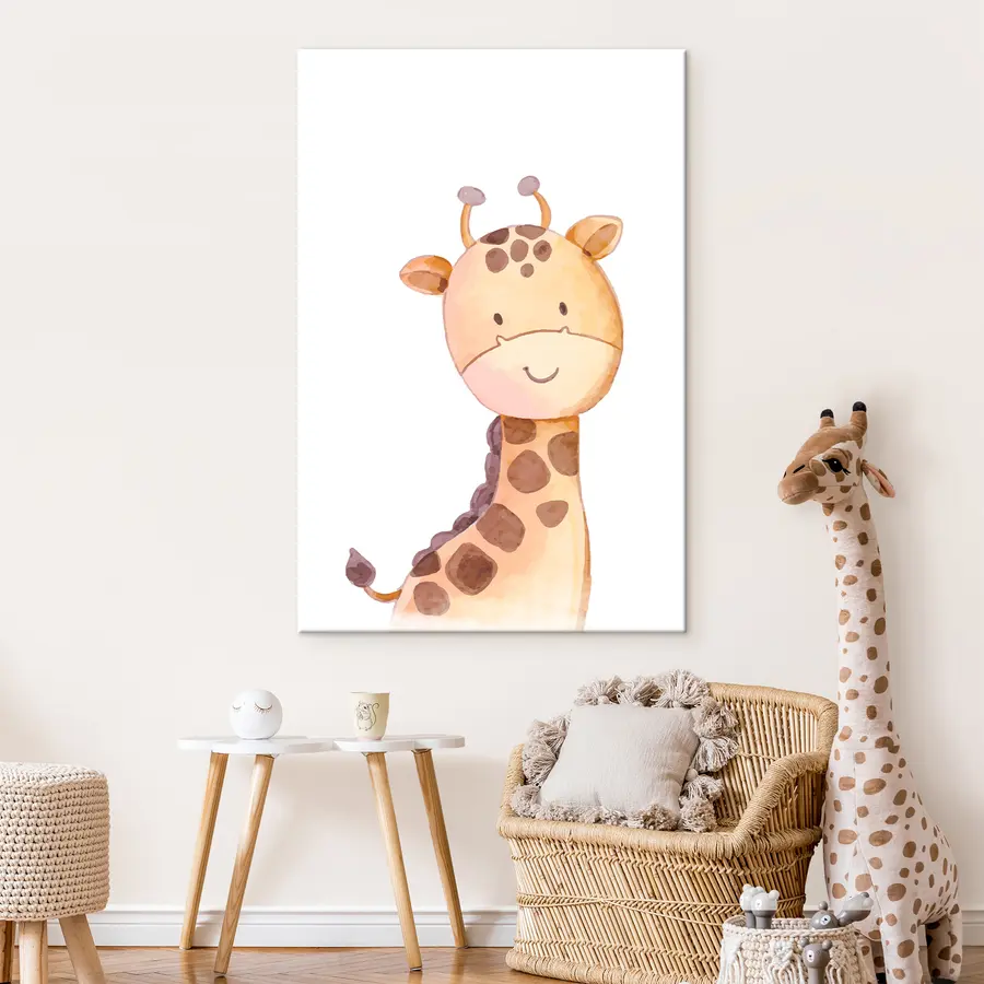 murales Pequeña jirafa feliz sonriendo alegremente s37920