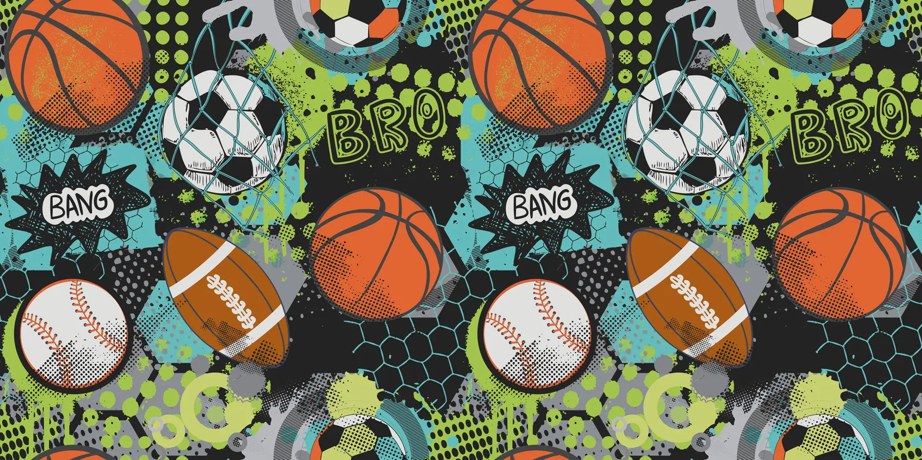 Wall Mural Photo Wallpaper Abstraction with sports balls u99729