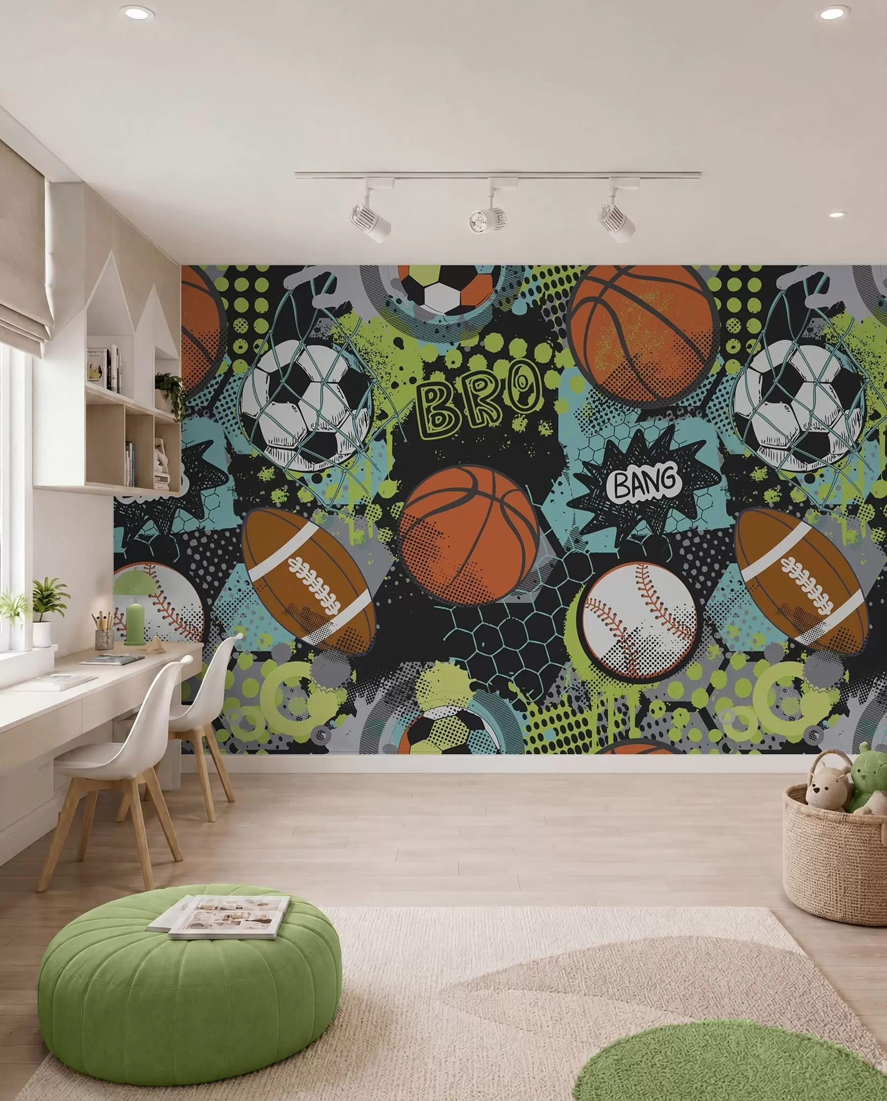 wall murals Neon Ball Game u99729