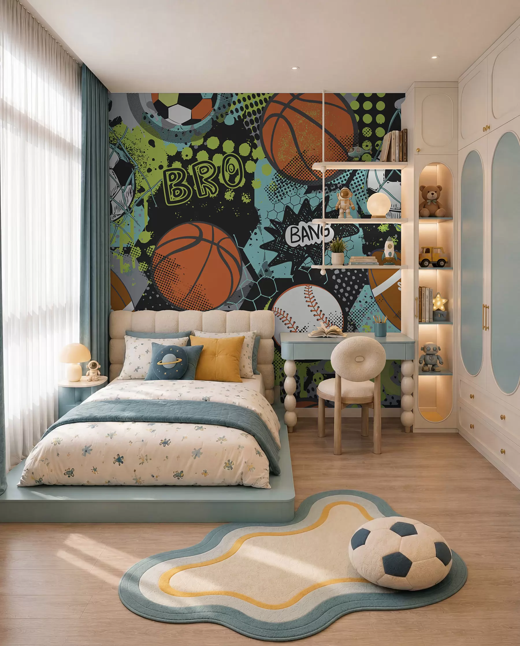 Wall Mural Photo Wallpaper Neon Ball Game u99729
