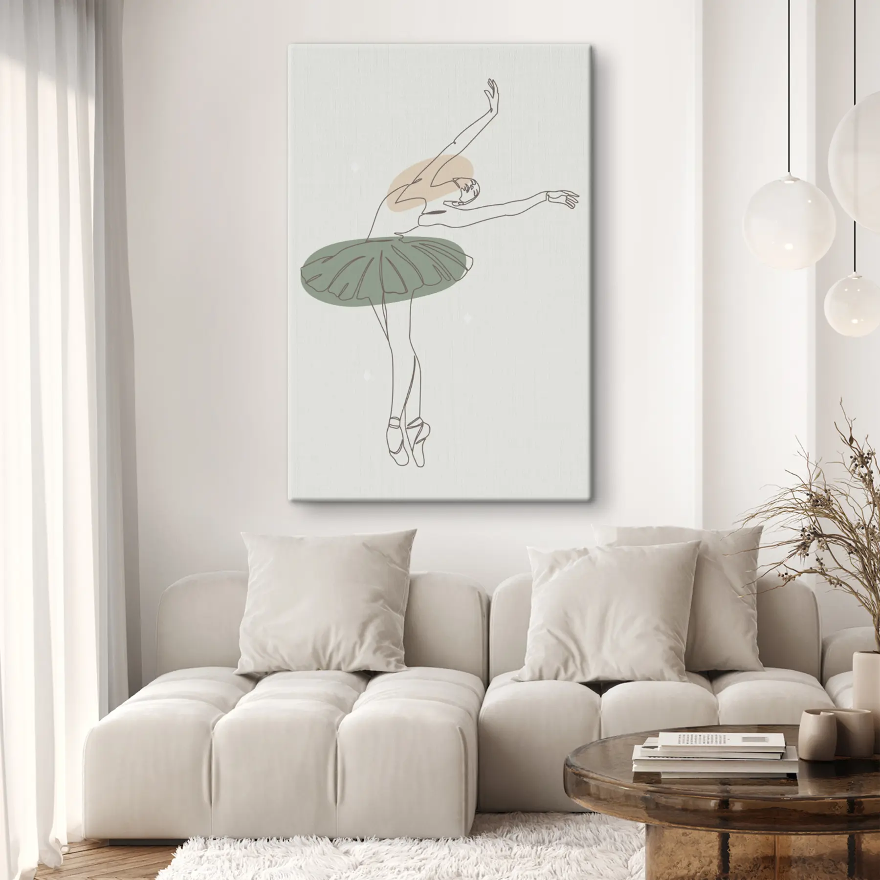 wall murals Girl ballerina style boho minimalism lines s38076