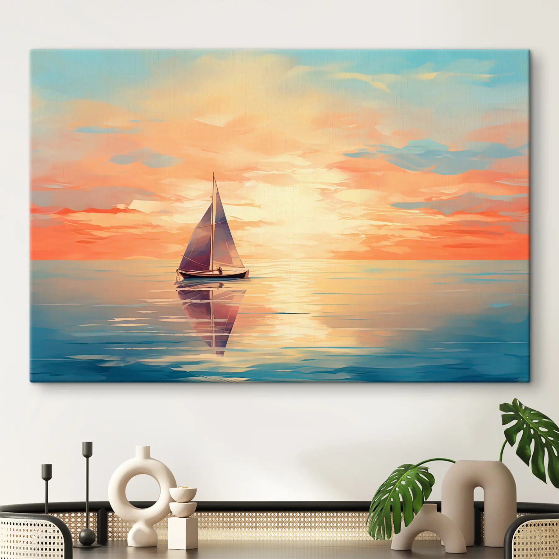 wall murals Watercolour boat s38050