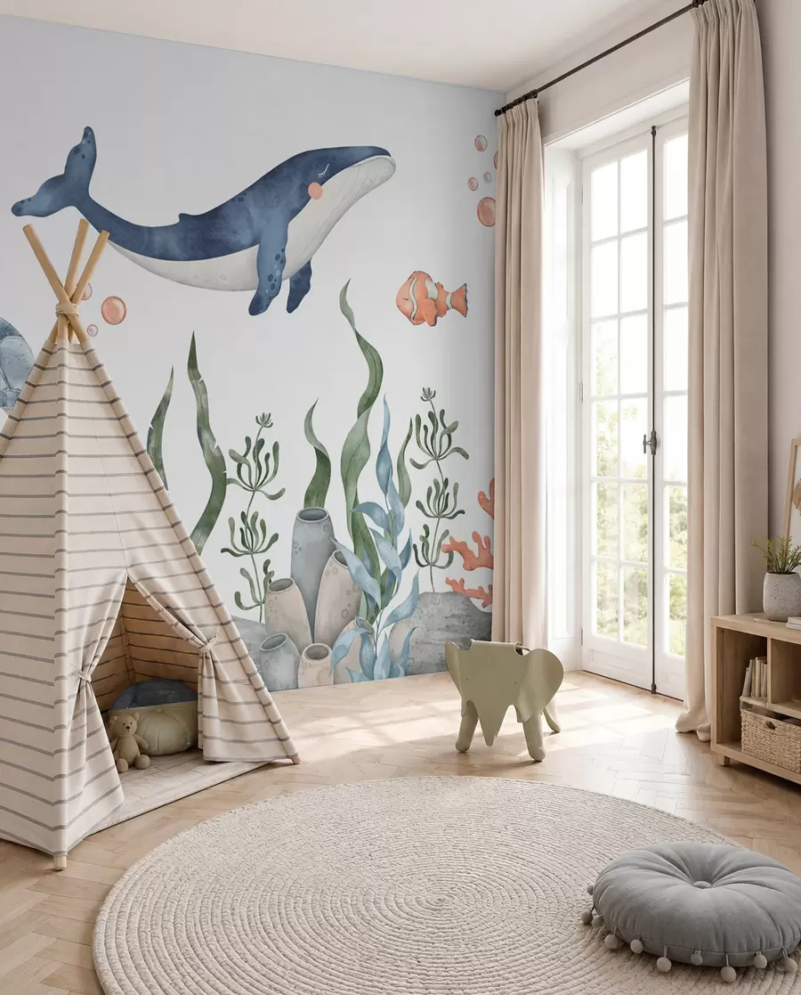 peintures murales Petits compagnons de l’océan w00383