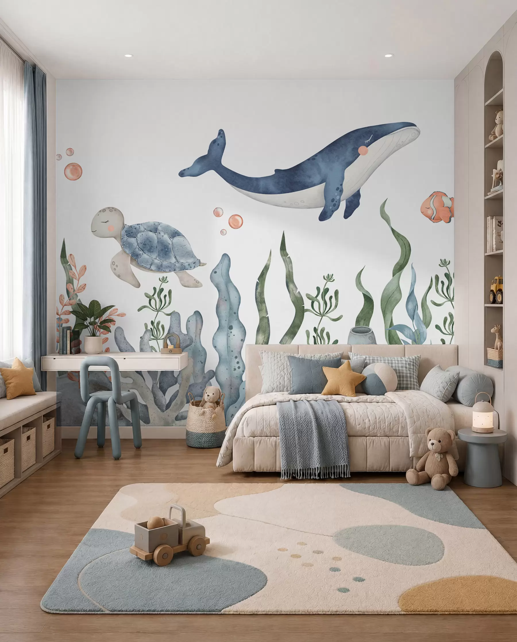 peintures murales Petits compagnons de l’océan w00383