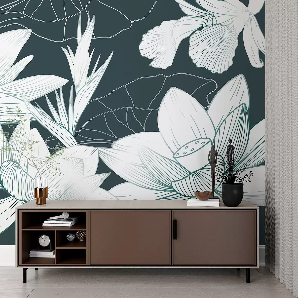 Wall Mural Photo Wallpaper Tropical flowers w00323