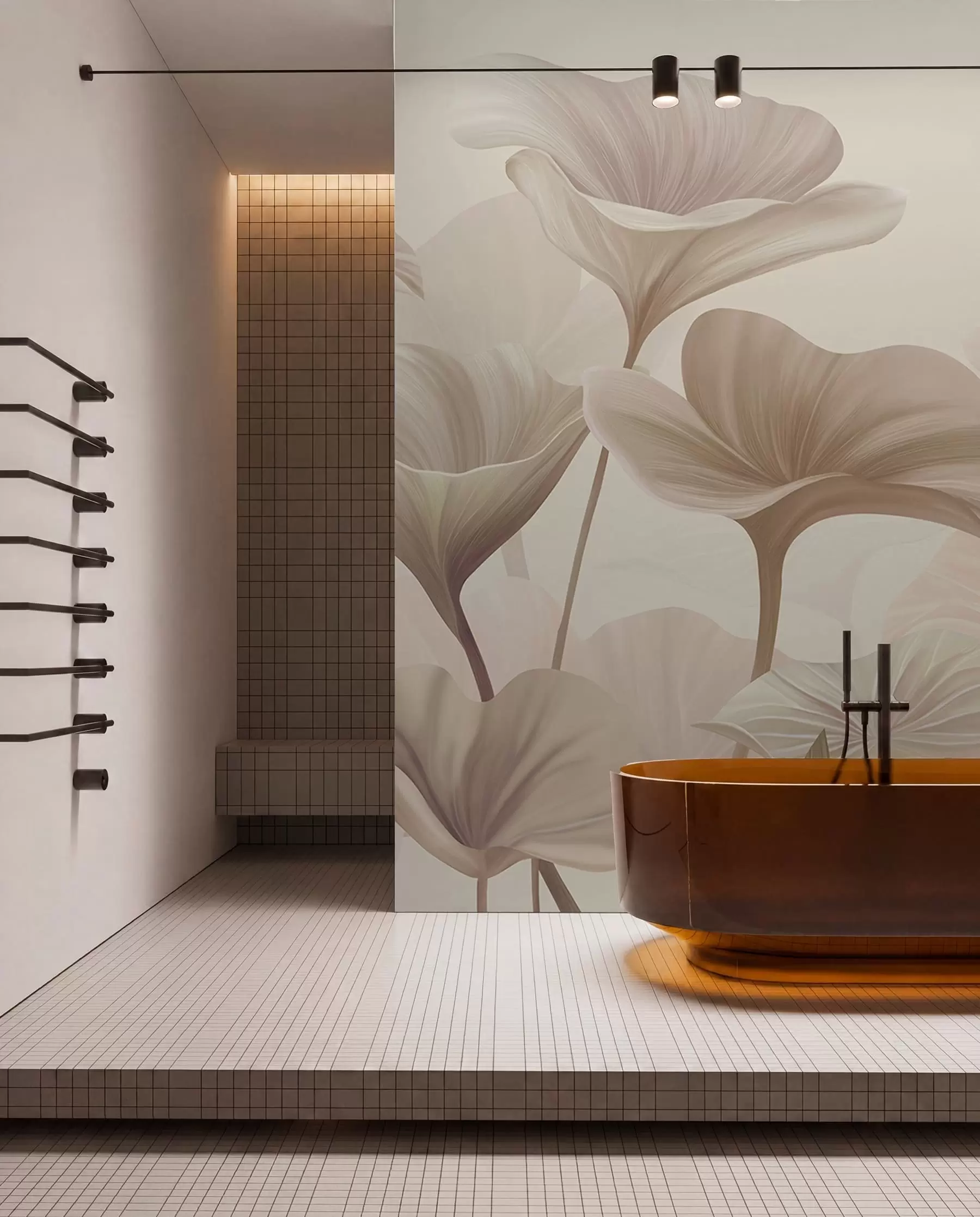 Wall Mural Photo Wallpaper Gorgeous large leaves in beige colour w00385v3
