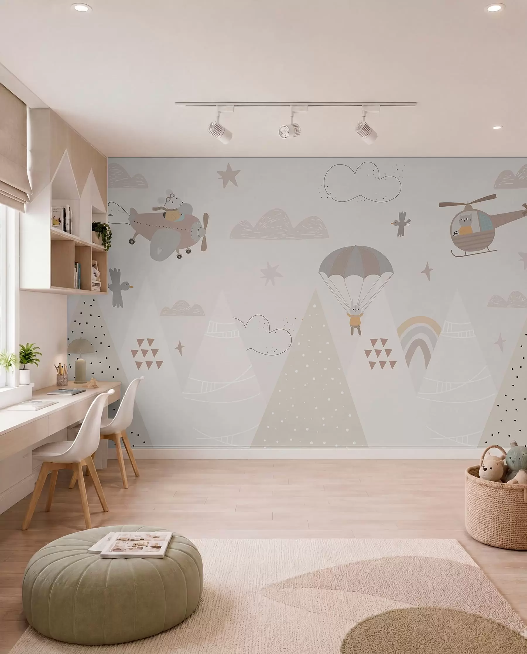 wall murals Little Flights over Hills w00414