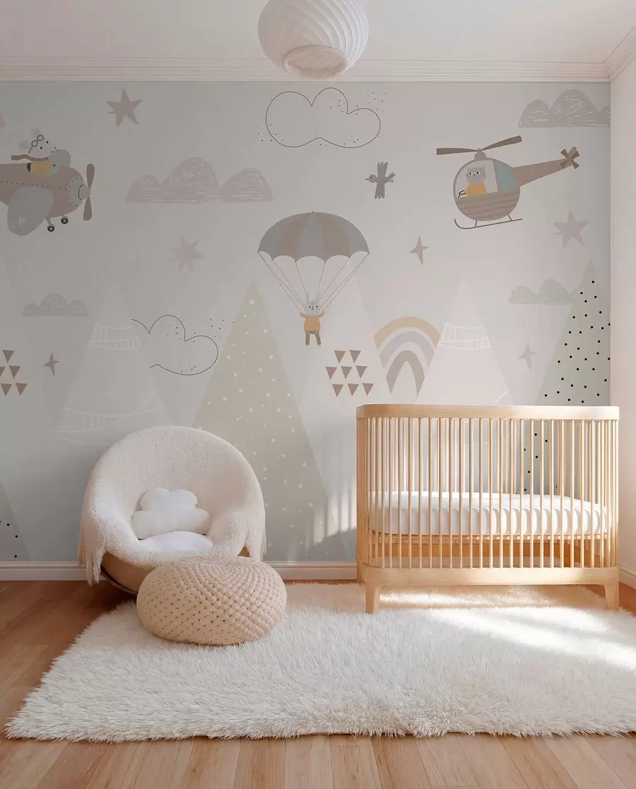 wall murals Little Flights over Hills w00414
