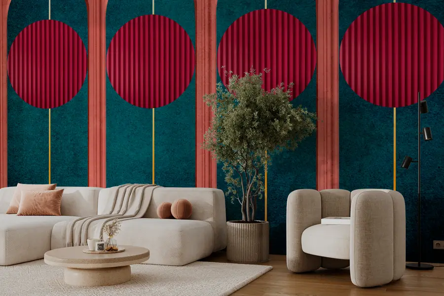 murales Arco de decoración en minimalismo de estilo moderno, elementos texturizados w00388