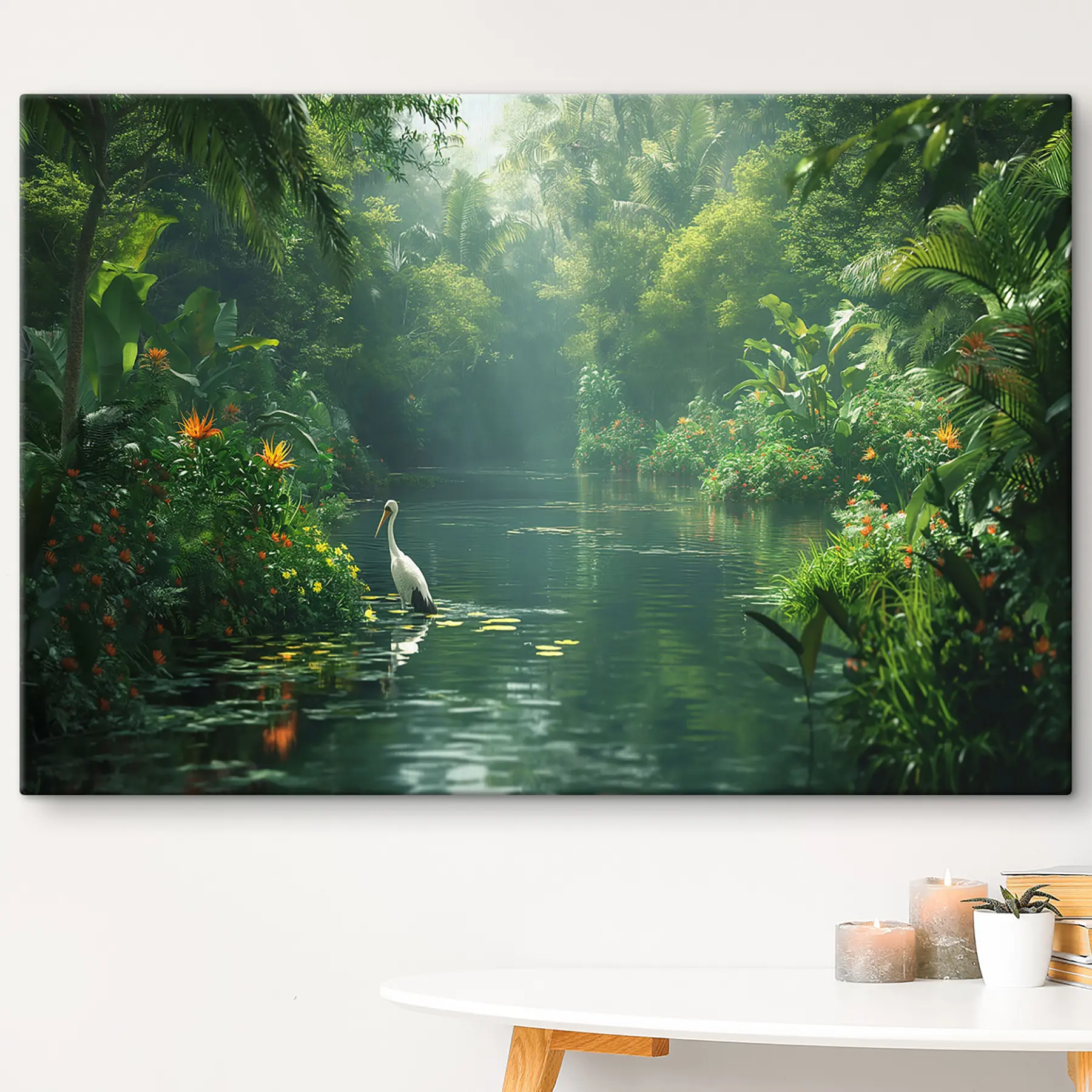 murales Lago en el bosque tropical s38091