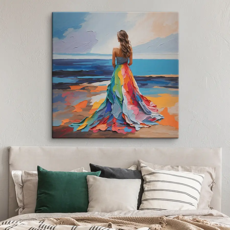 wall murals Woman on the seashore s38171