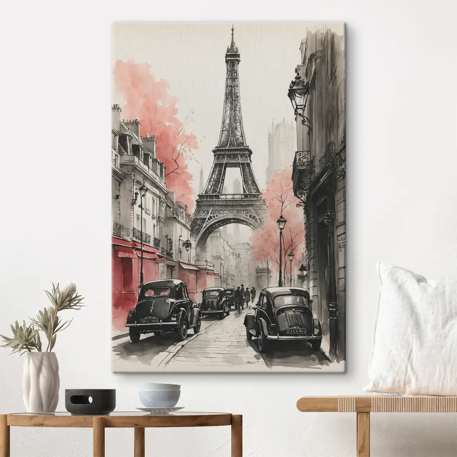 murales París del siglo pasado en colores blanco y negro s38178