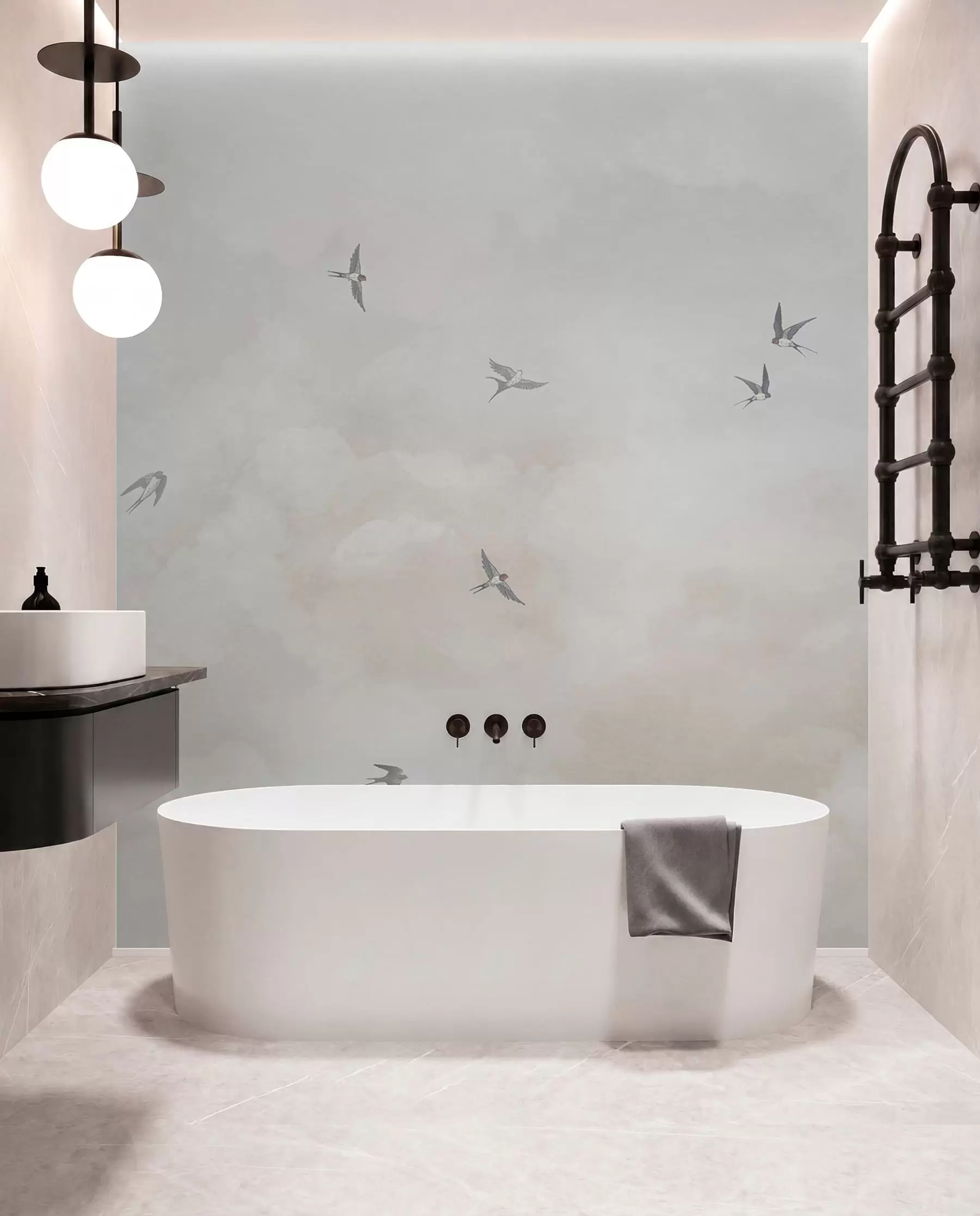 Wall Mural Photo Wallpaper Sky with swallows w00526v2