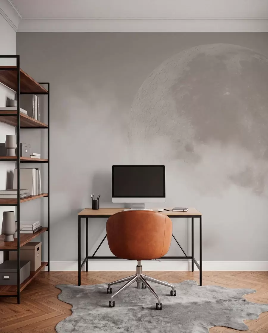 wall murals Moon in a Beige Sky w00548