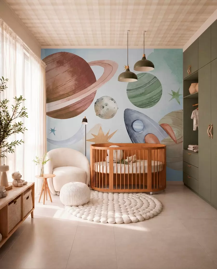 wall murals Pastel Planet Parade w00539