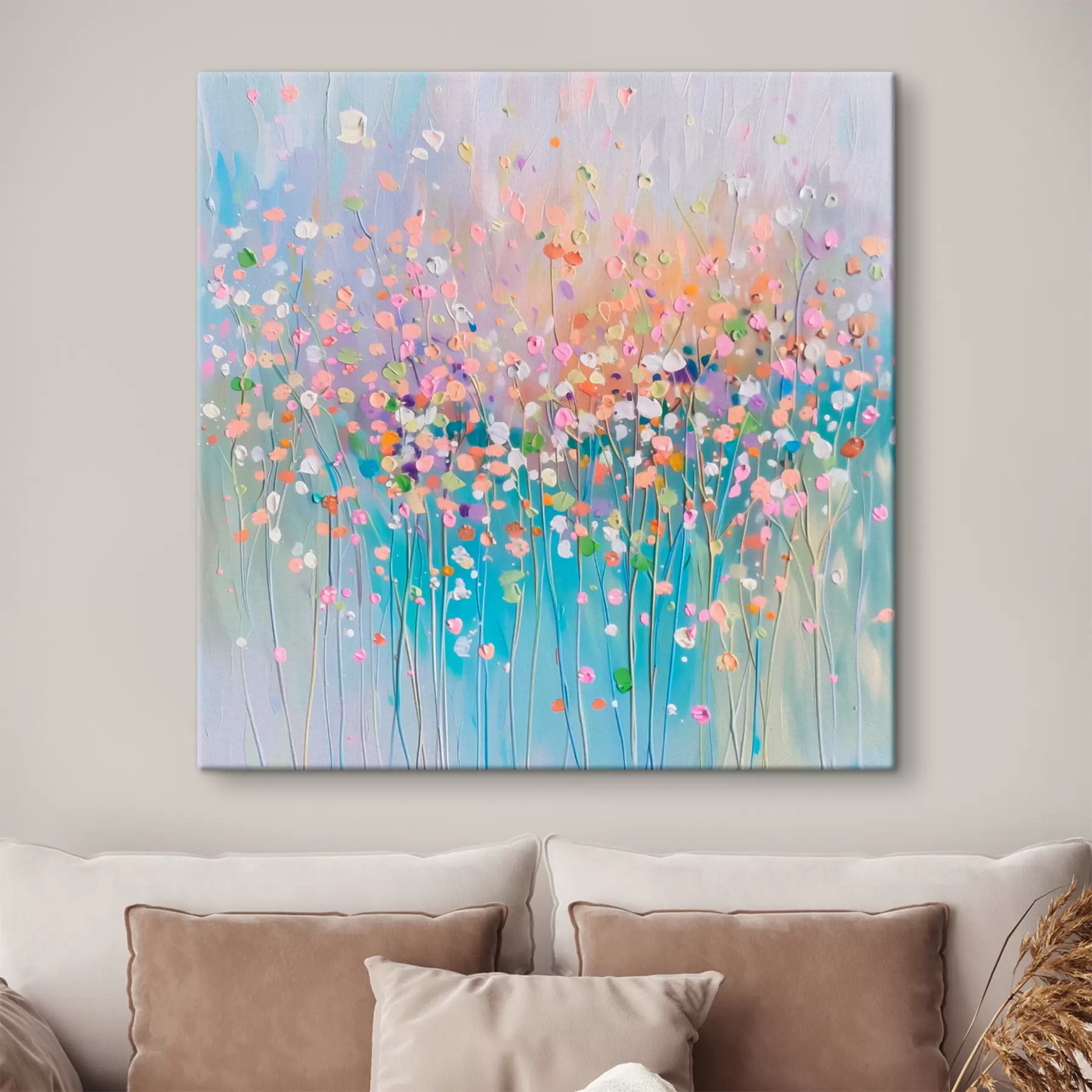 murales Textura impresa de flores secas de colores s38426