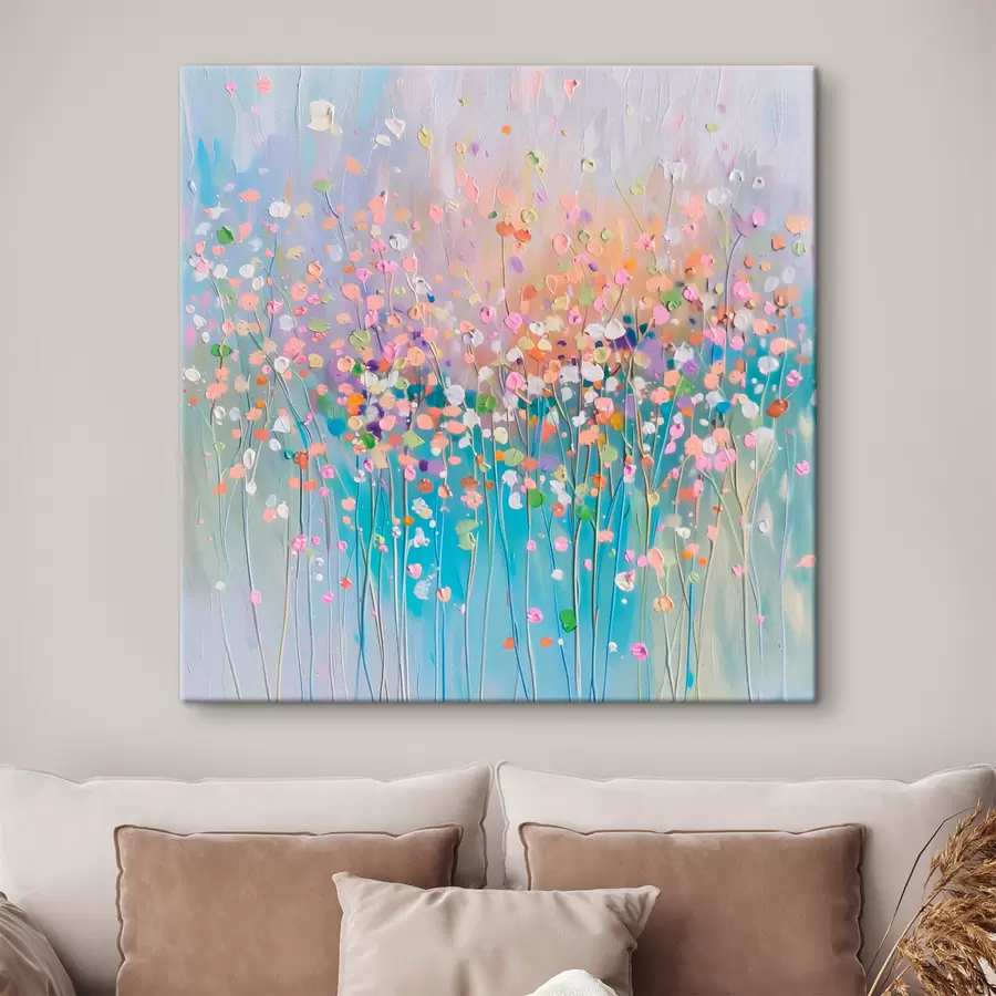 wall murals Colorful dry flowers printed texture s38426