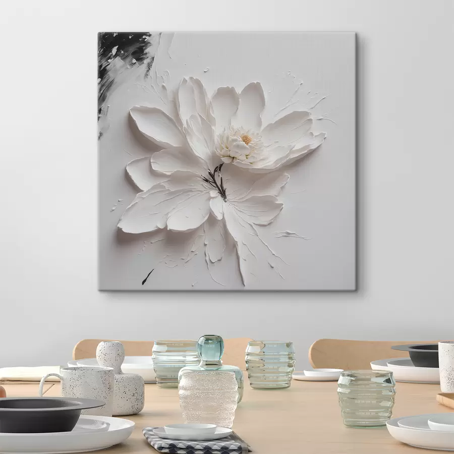 murales Flor blanca al óleo s38303