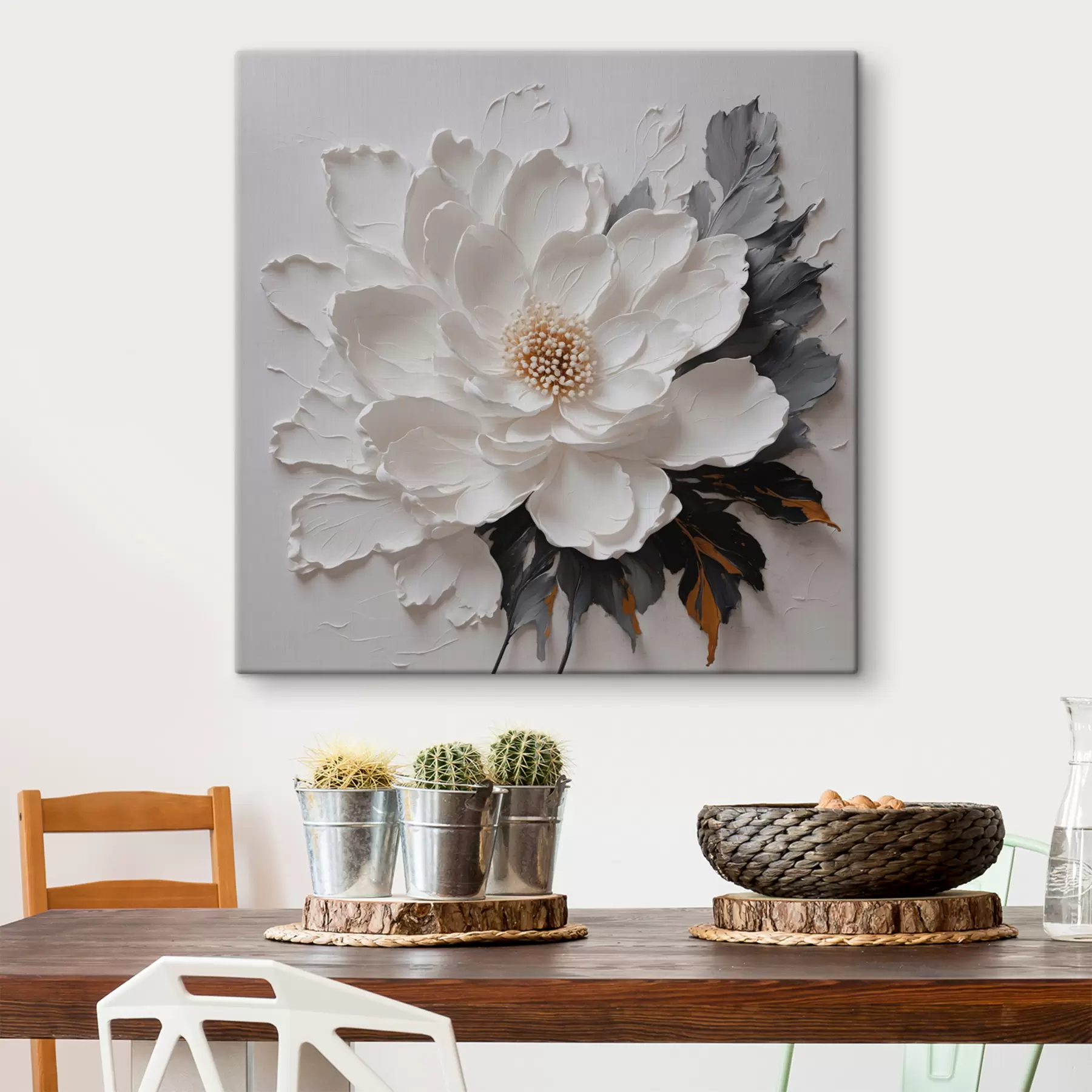 wall murals White flower on oil background s38304