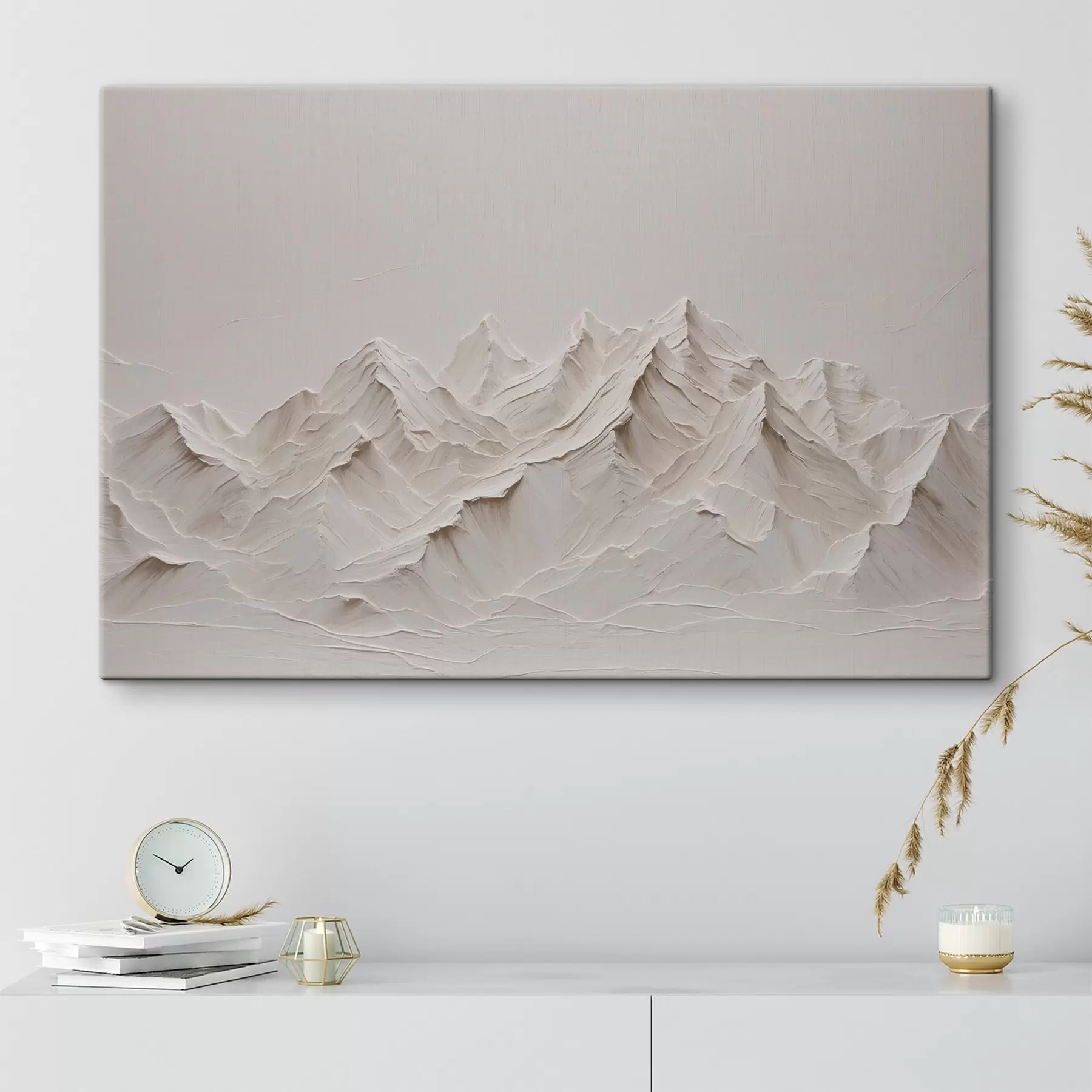 murales Montañas blancas con acrílico s38306
