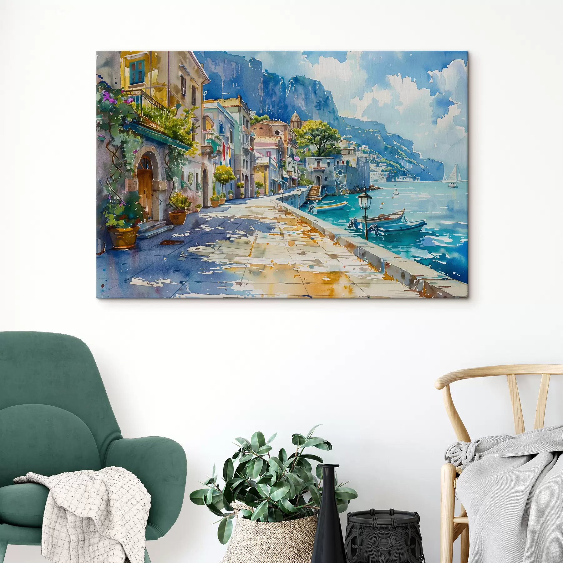 wall murals Embankment by the sea s38449
