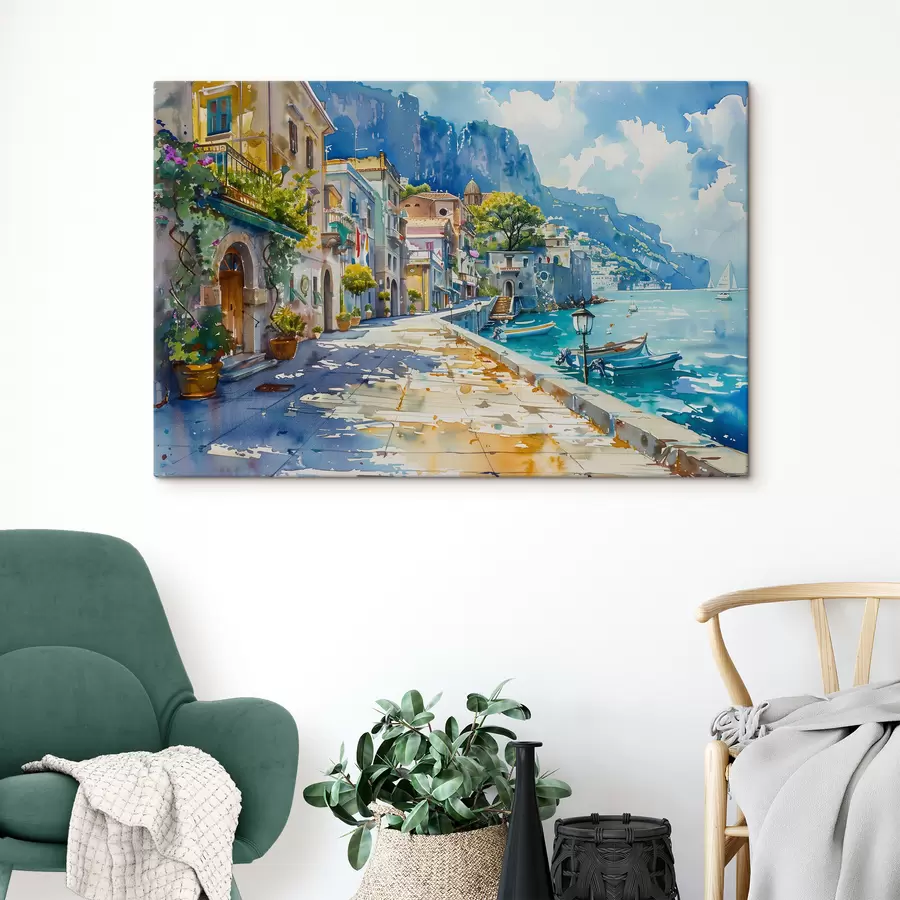 wall murals Embankment by the sea s38449