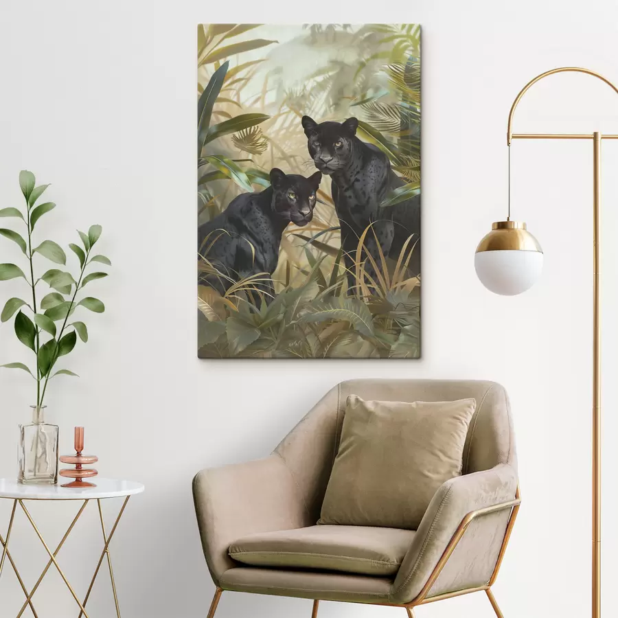 murales Dos panteras en la jungla s38509