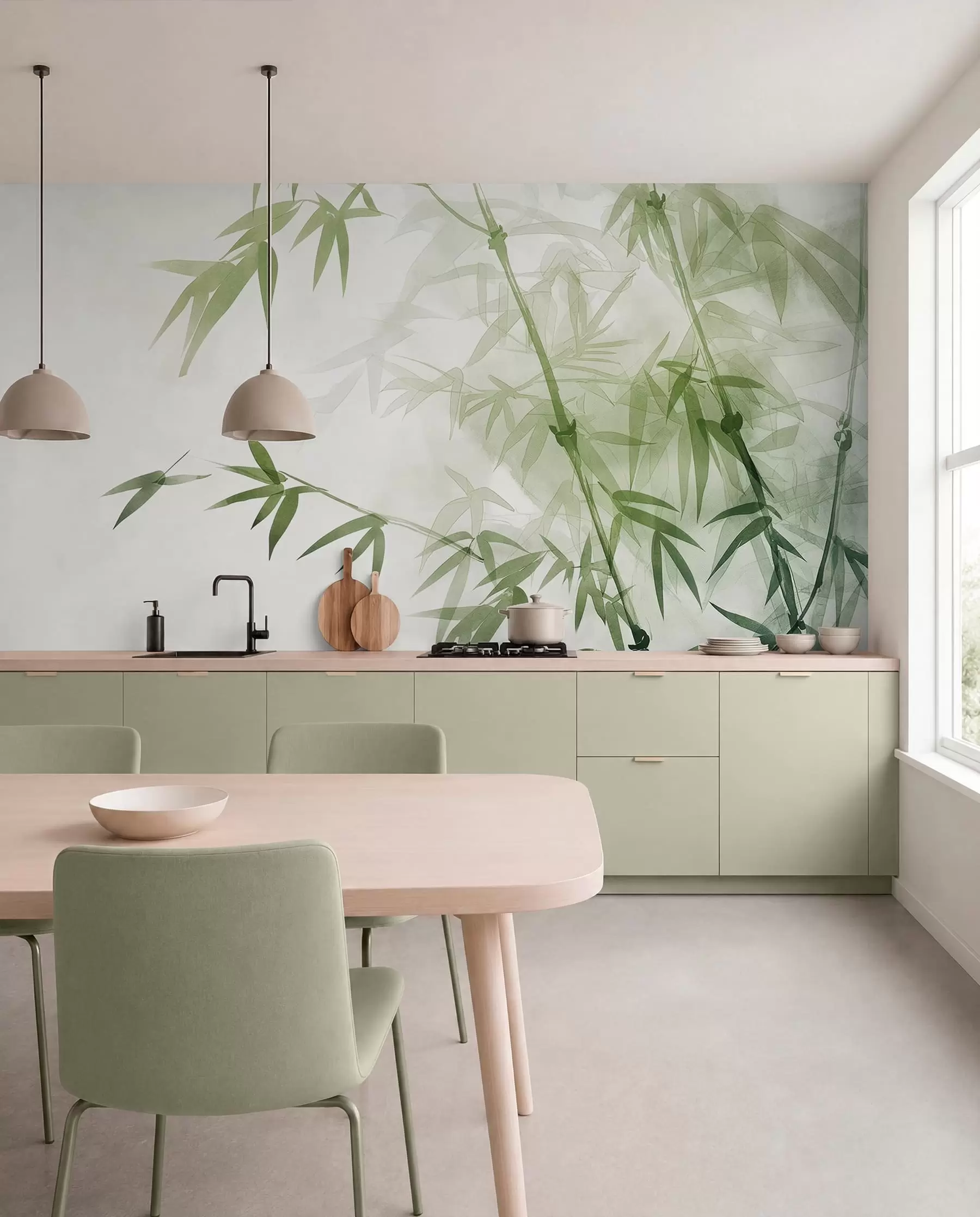Wall Mural Photo Wallpaper Branches with leaves watercolor w00687