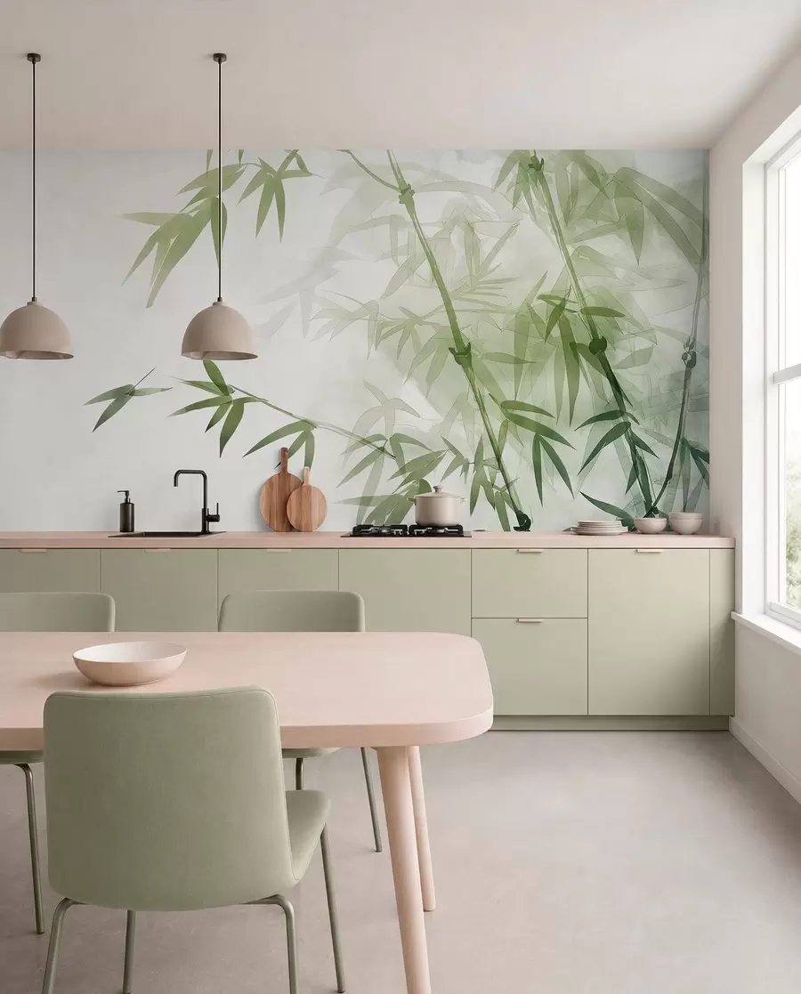 peintures murales Branches avec feuilles aquarelle w00687
