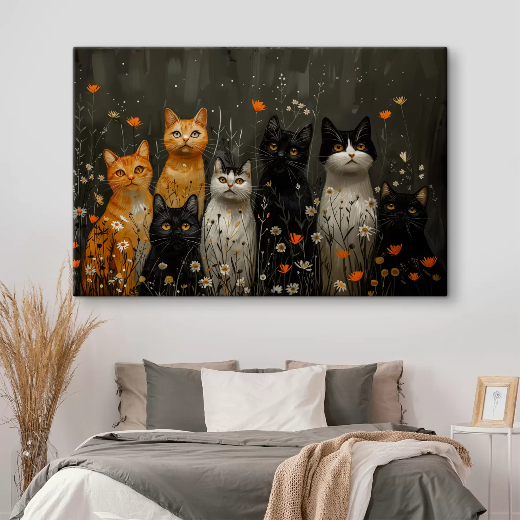 wall murals Cats in flowers s38798