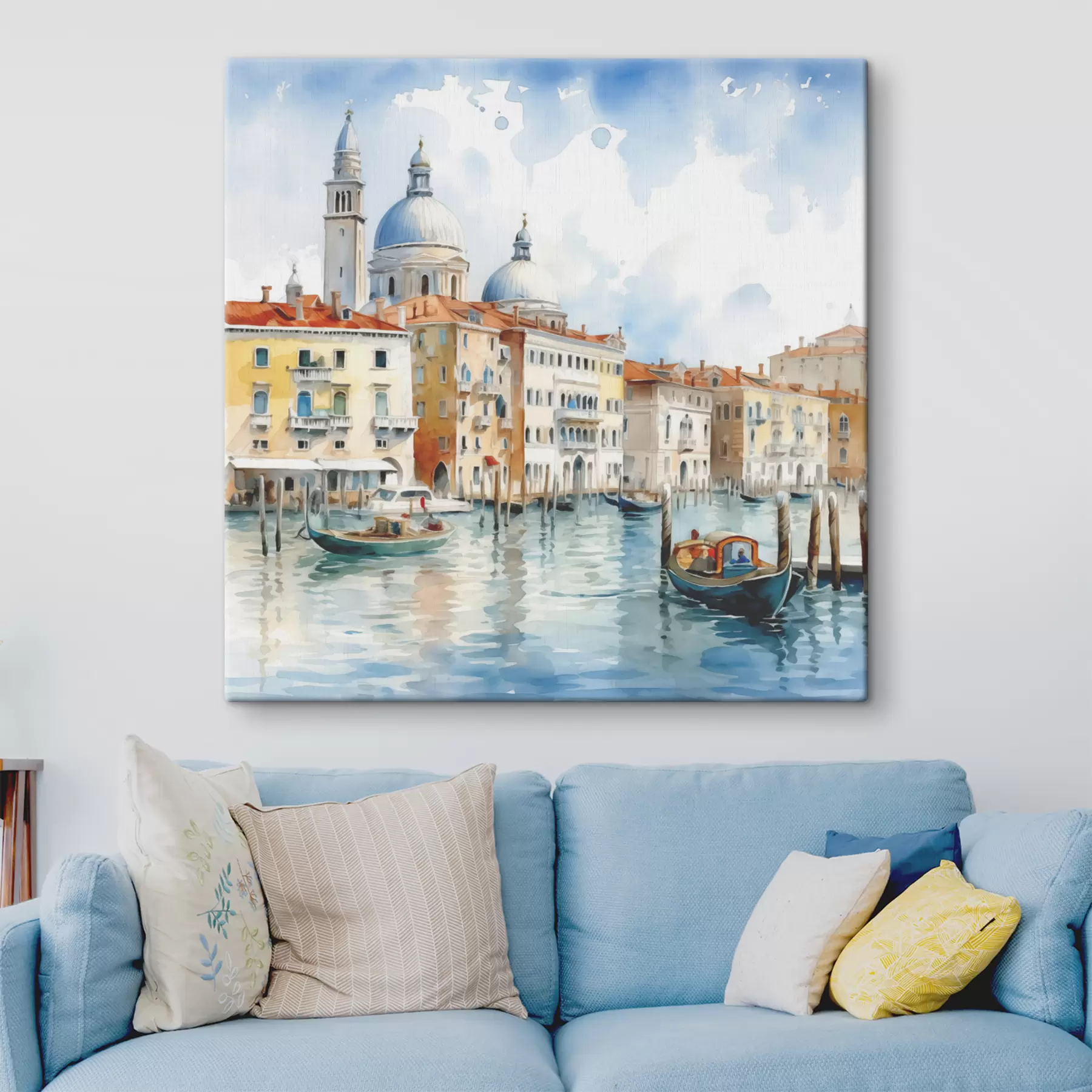 murales Paisaje acuarela Venecia, bahía, río, arquitectura, paisaje, barcos, góndola s38908