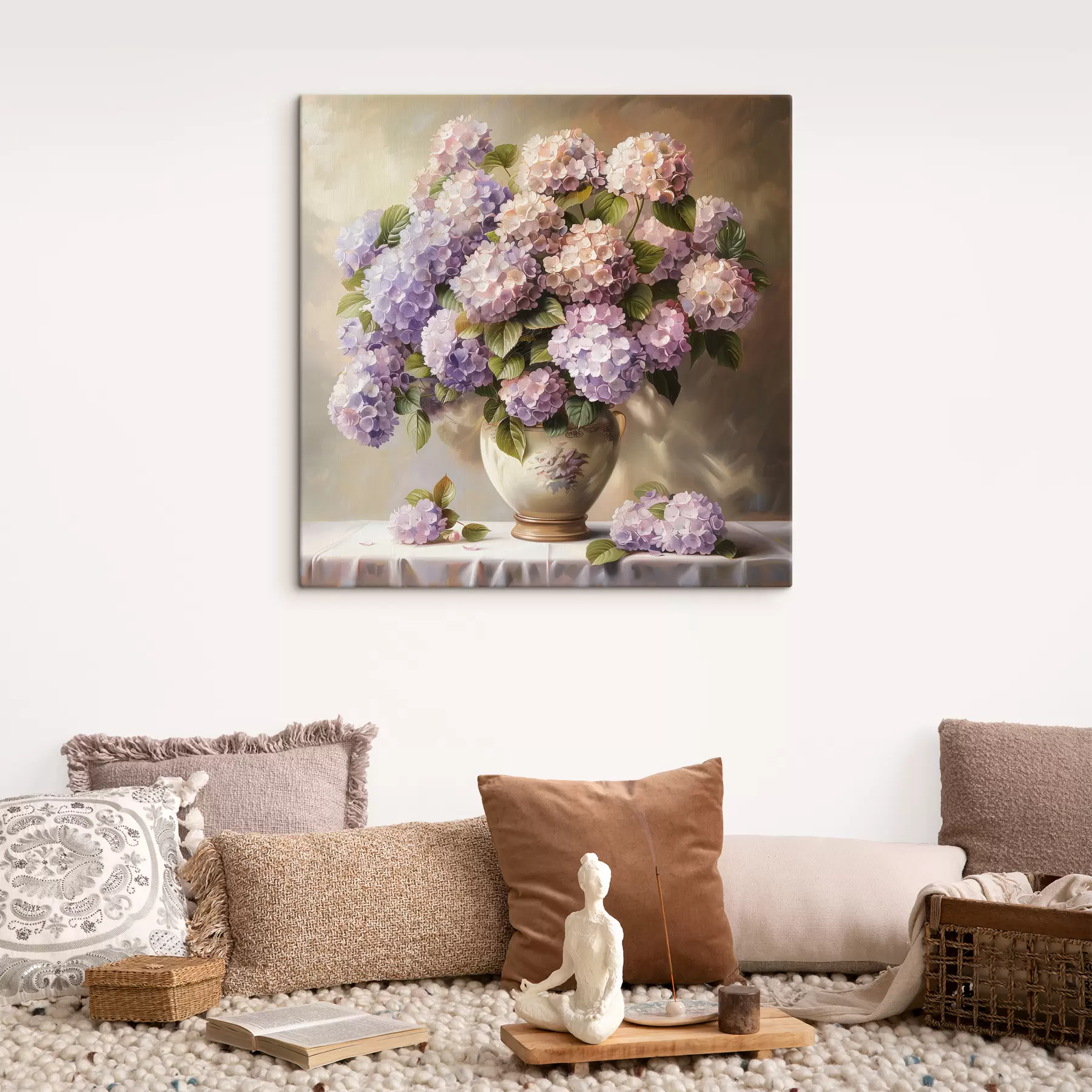 wall murals Delicate hydrangeas on the table s38710