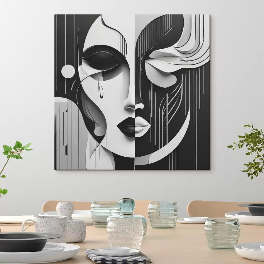 murales Máscara en blanco y negro s38850