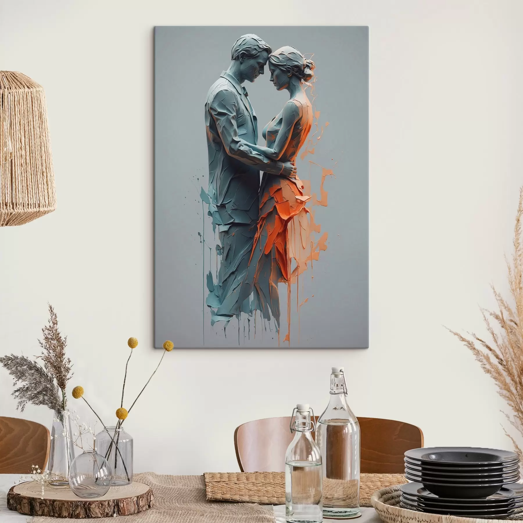 wall murals Abstract couple in dance s38851