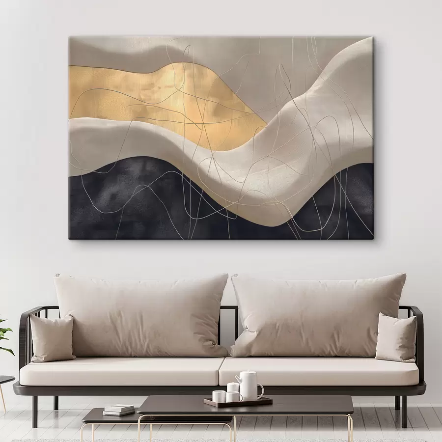 murales Abstracción con ondas y líneas s39053