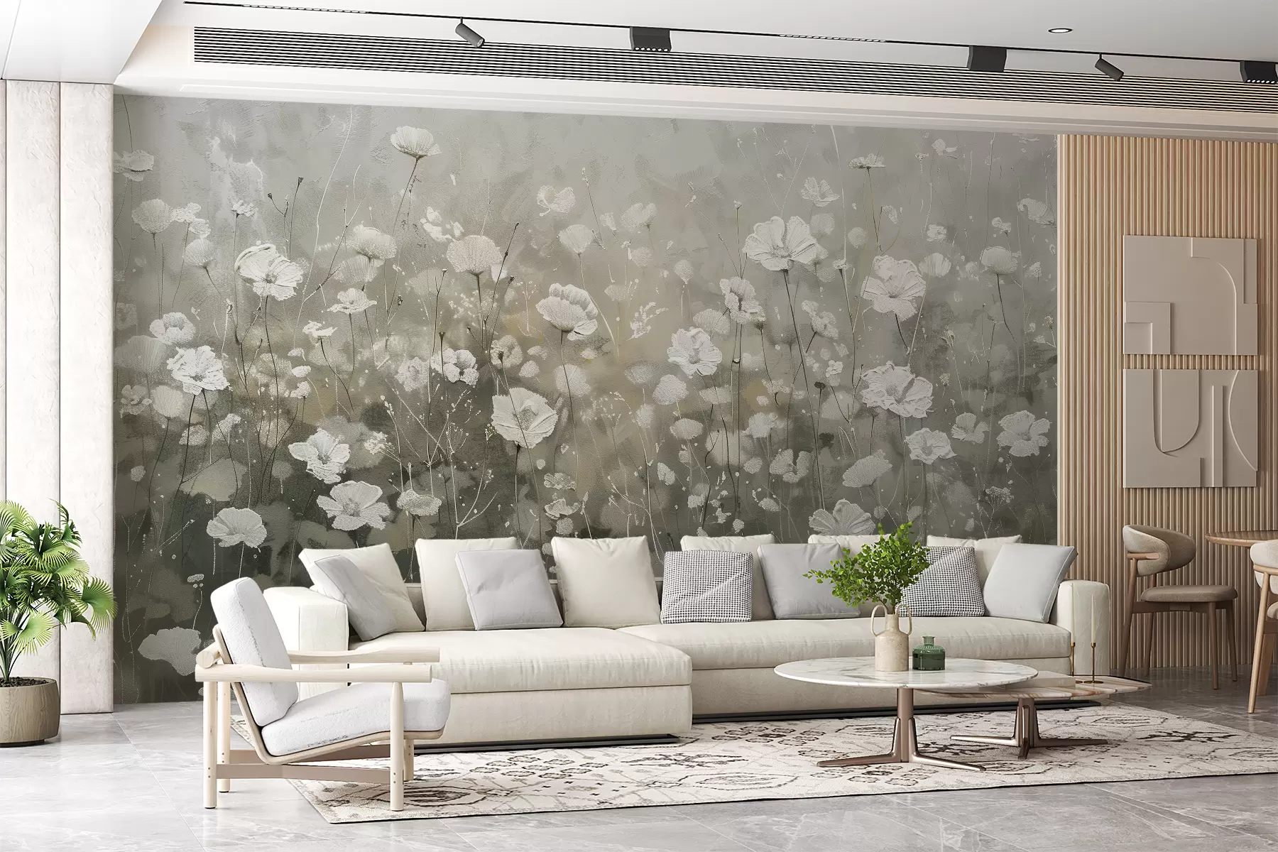 murais de parede Um campo de flores silvestres w00871
