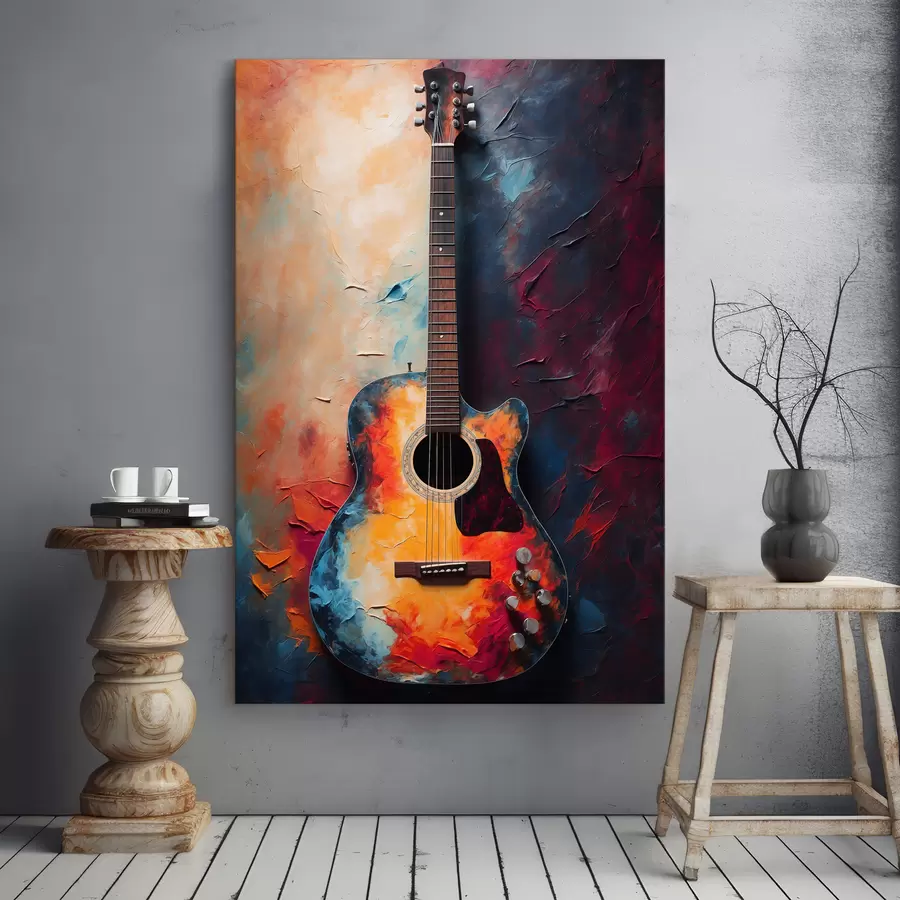 wall murals Guitar on oil background s39002