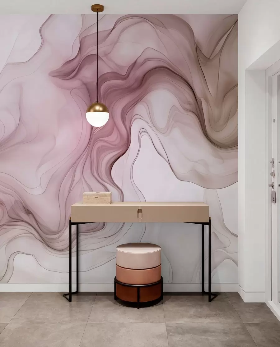 peintures murales Vagues abstraites pastel sur fond clair w01185v2