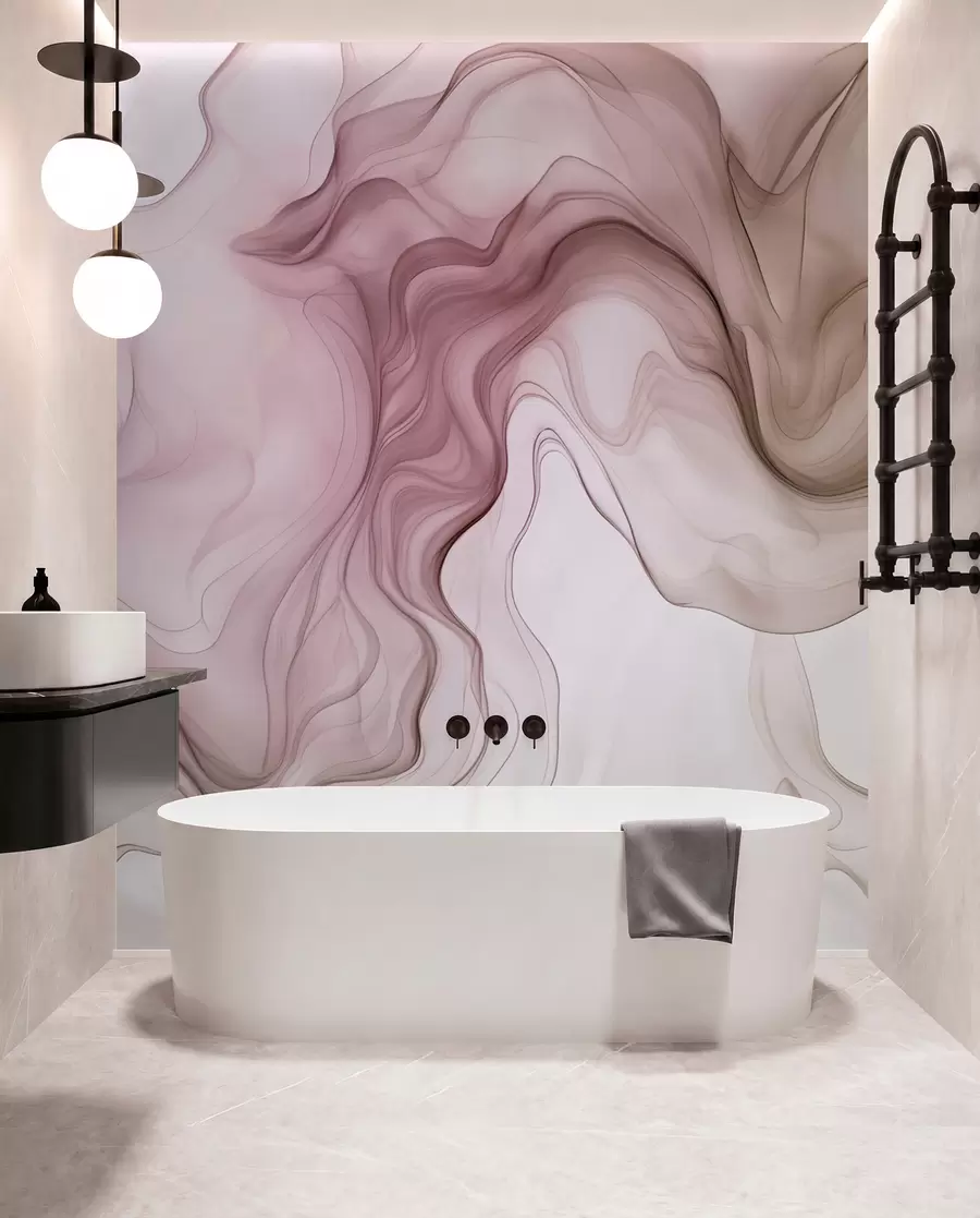 wall murals Pastel abstract waves on a light background w01185v2