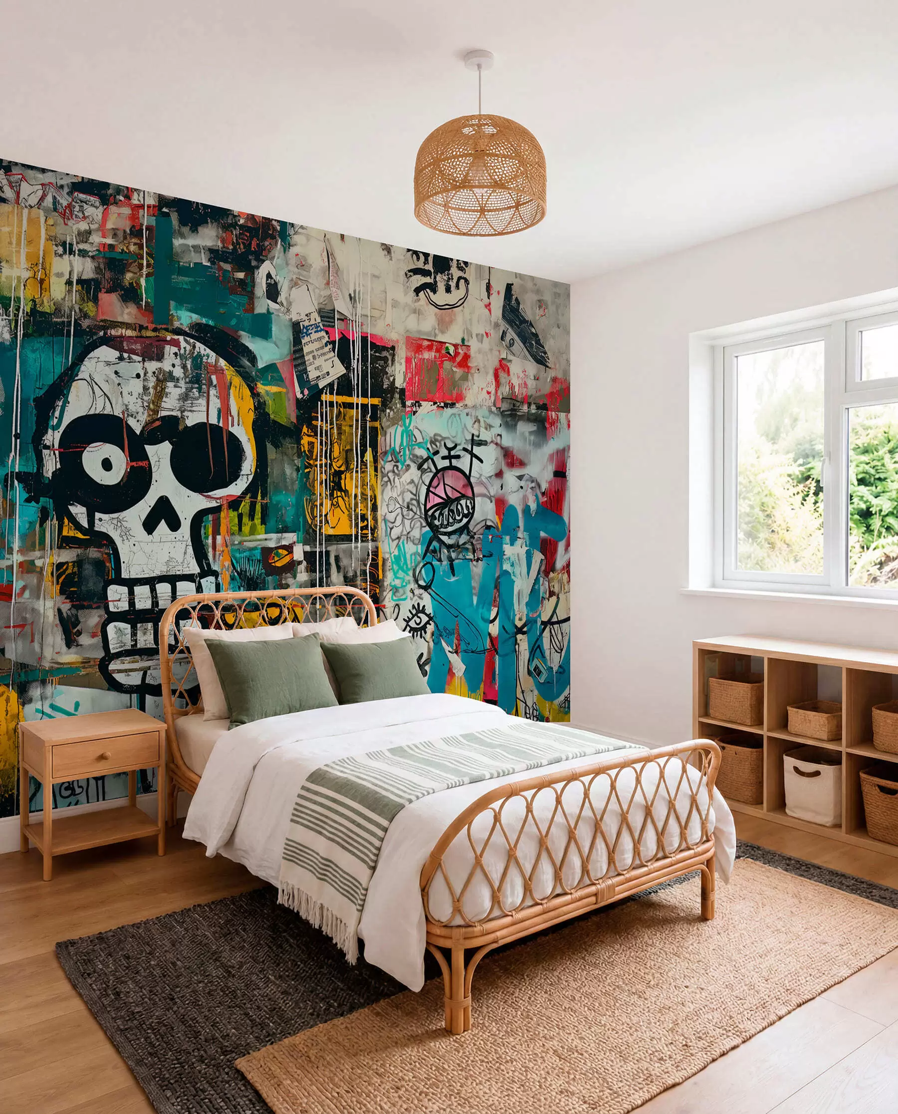 murales Calavera en grafiti w01187