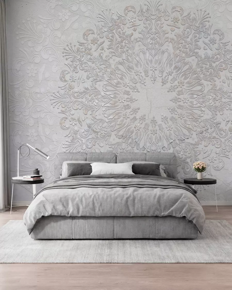 wall murals A highly detailed mandala print creating a beautiful and delicate lace design w01249