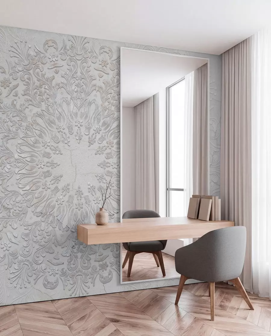 Wall Mural Photo Wallpaper A highly detailed mandala print creating a beautiful and delicate lace design w01249