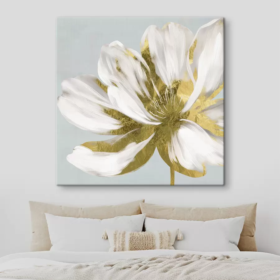 wall murals Large abstract flower on a blue background s26121