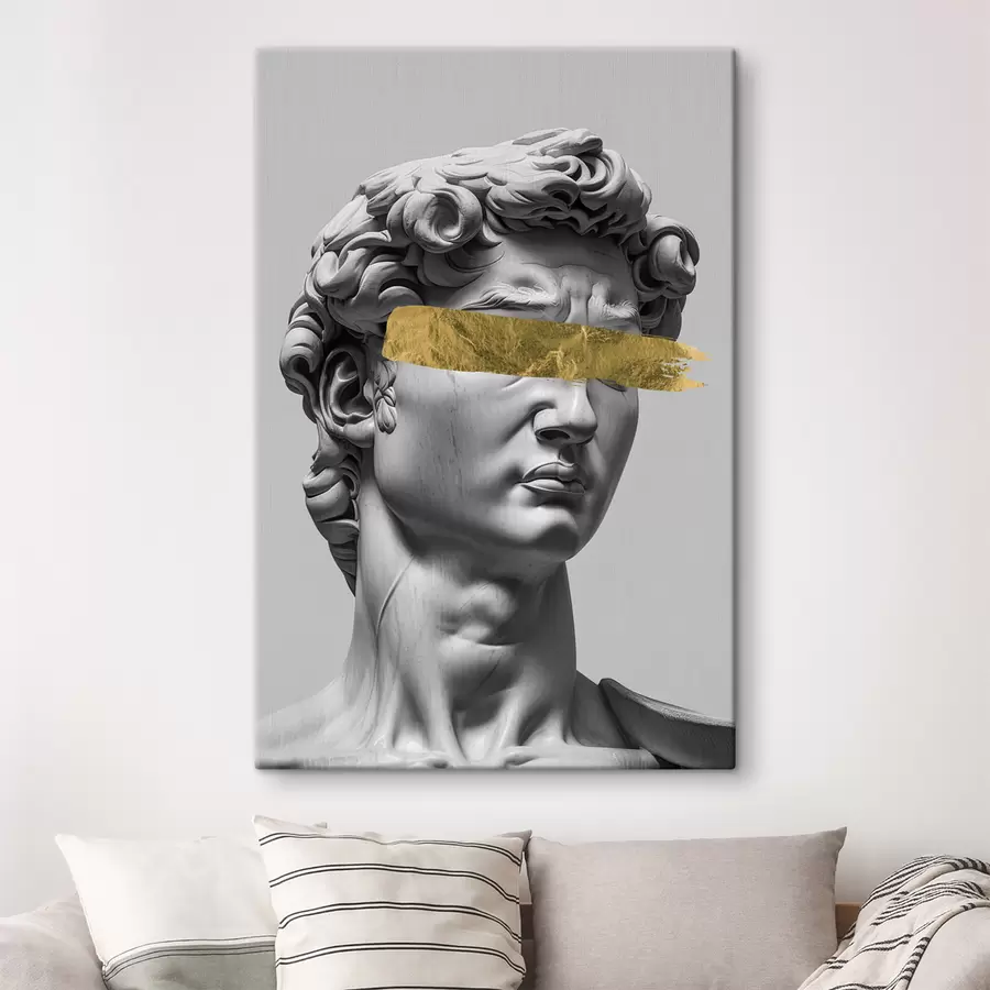 murales Una escultura moderna de David con los ojos cerrados s26129