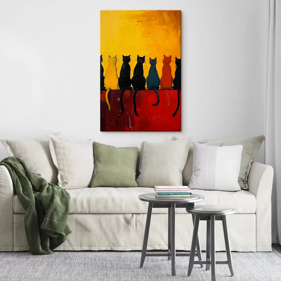 murales gatos en colores s39309