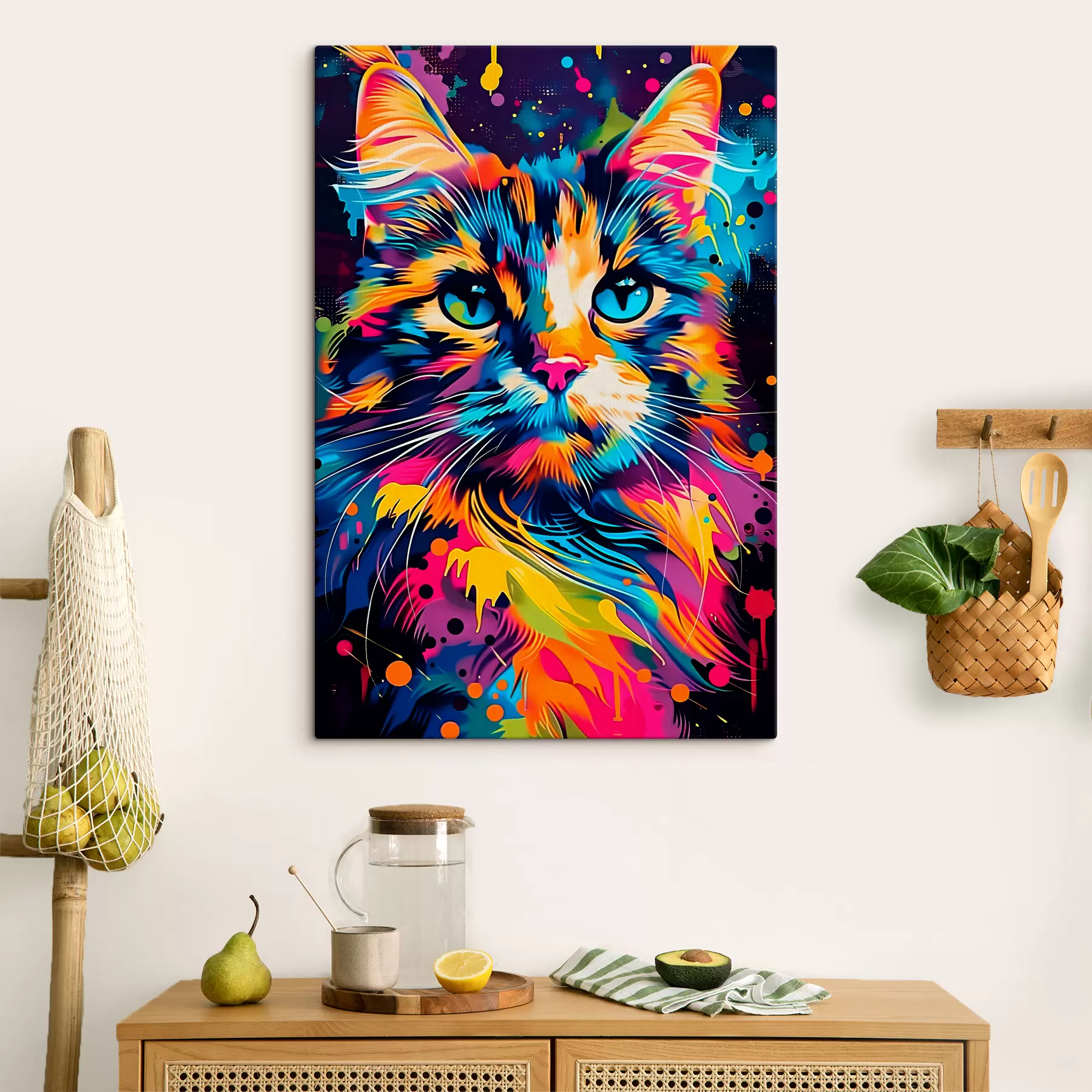 wall murals Cat in colours s39314